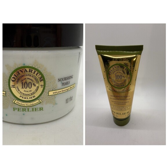 Perlier Olivarium NOURISHING HAND CREAM 100ML/3.3FLOZ & BODY CREAM 300ML/10FLOZ - Picture 2 of 15